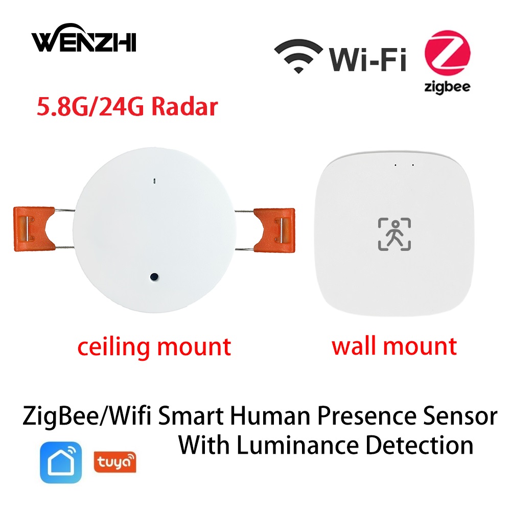 Zigbee Motion Sensor - Zigbee-モーションディテクター,人間の存在波レーダー,モーションセンサー,5.8/24g,距離検出,5/110/220v,Tuya Smart Life,家庭用