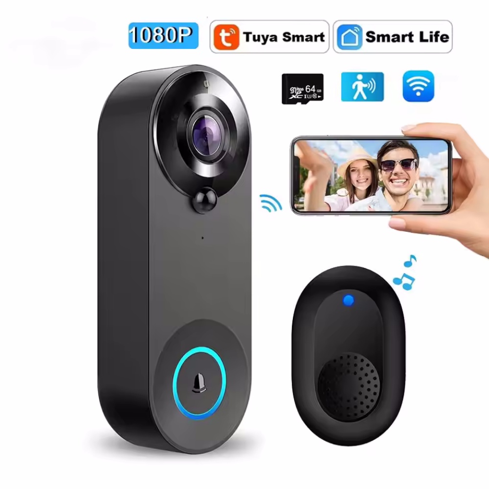 Smart Home Video Doorphone Ezviz - Tuya 1080P ワイヤレス WIFI ドアベルビデオインターホンドアベルカメラ付きスマートホームセキュリティ保護 PIR