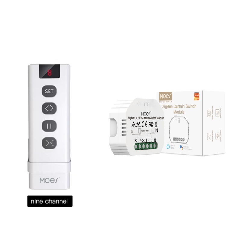 Smart Home Moes - MOES ZigBee スマート RF433 カーテンスイッチモジュール電動ローラーシャッターブラインドモーター用 2MQTT