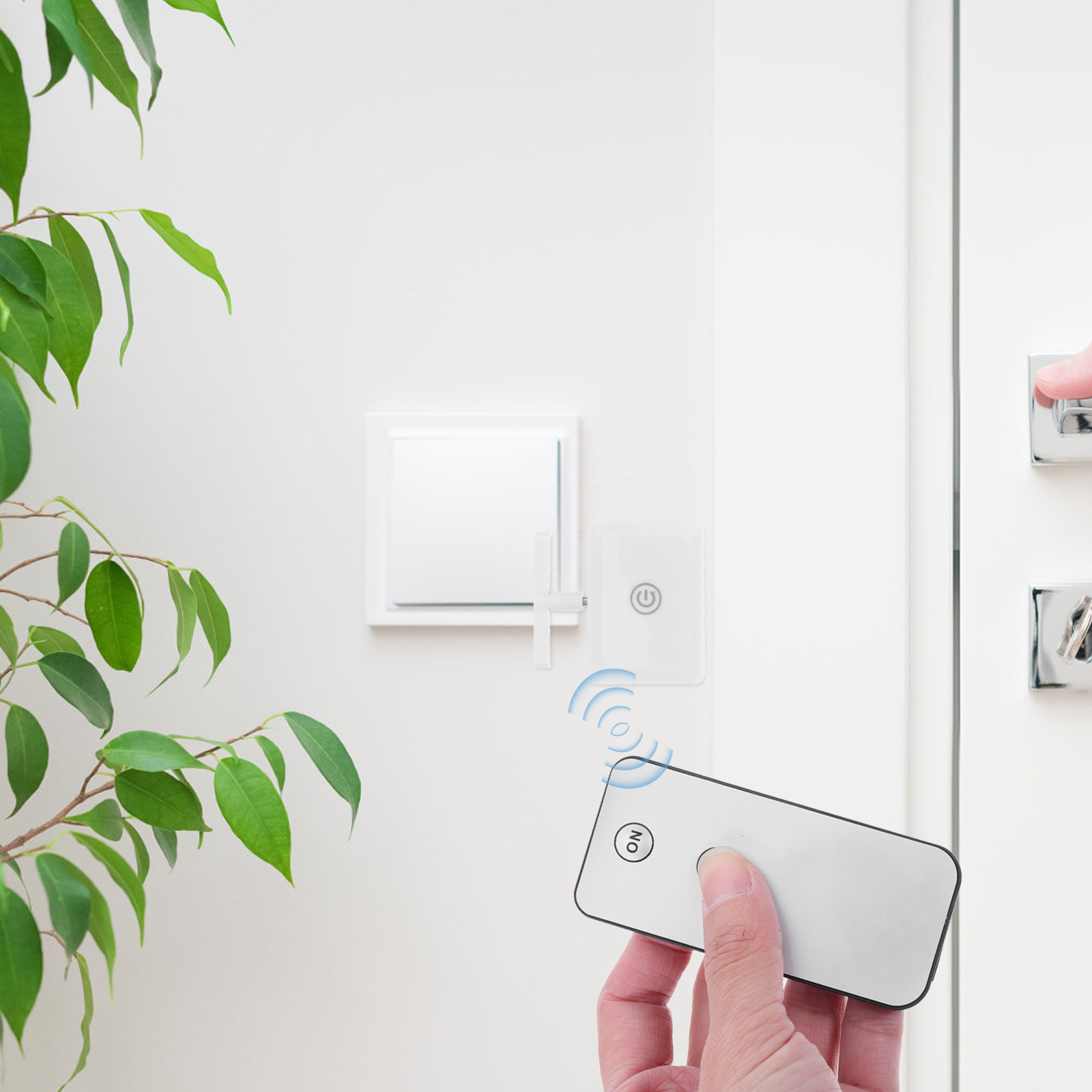 Smart Home Button - 2セット リモコンスイッチコントローラー ワイヤレス レイジーボタンプッシャー 充電式 ライトオフ