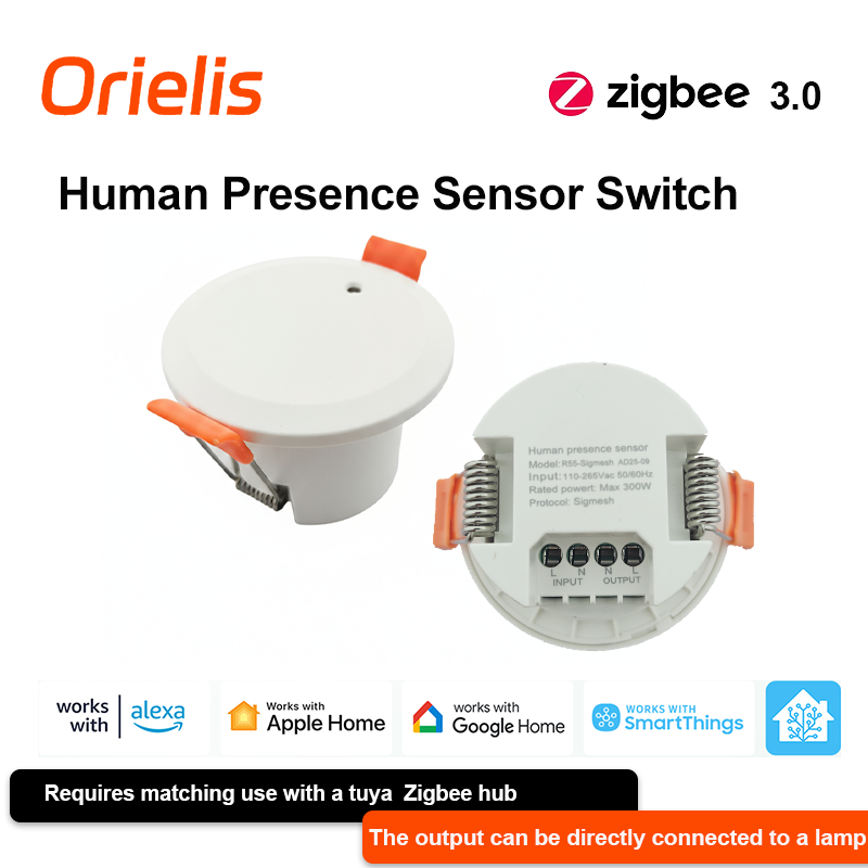 Zigbee Motion Sensor - ZIGBEE 3.0 MmWave レーダー人感センサーライトスイッチ明るさ検出 110/220V Tuya