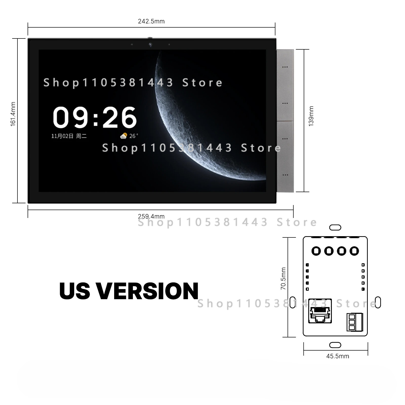 Smart Home Moes - ホームオートメーション2026 Moes Tuya 10.1インチスマートコントロールパネル マルチモード壁掛けWifi Zigbee