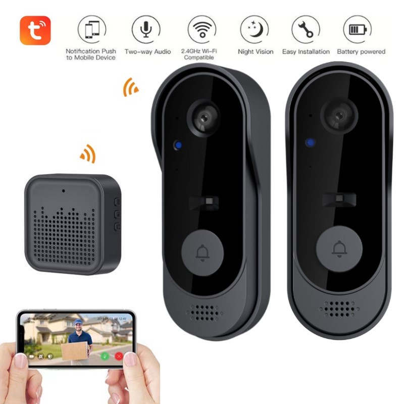 Smart Home Video Doorphone Ezviz - Tuya WIFI カメラドアベル HD ビデオインターホン屋外ワイヤレス防水ドアベルセキュリティ保護 IR