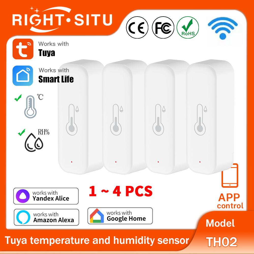 Smart Home Tablet - 1~4 個 Tuya WiFi 温度湿度センサー APP