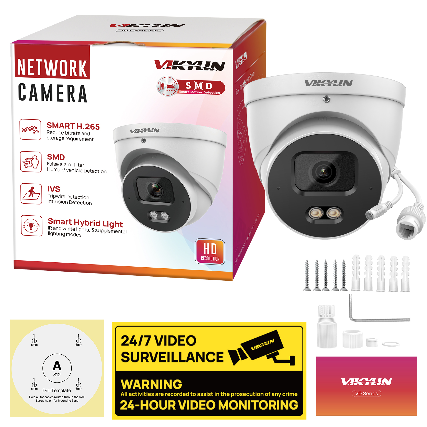 Smart Home Certification - VIKYLIN 4MP フルカラー IP セキュリティカメラ 境界保護