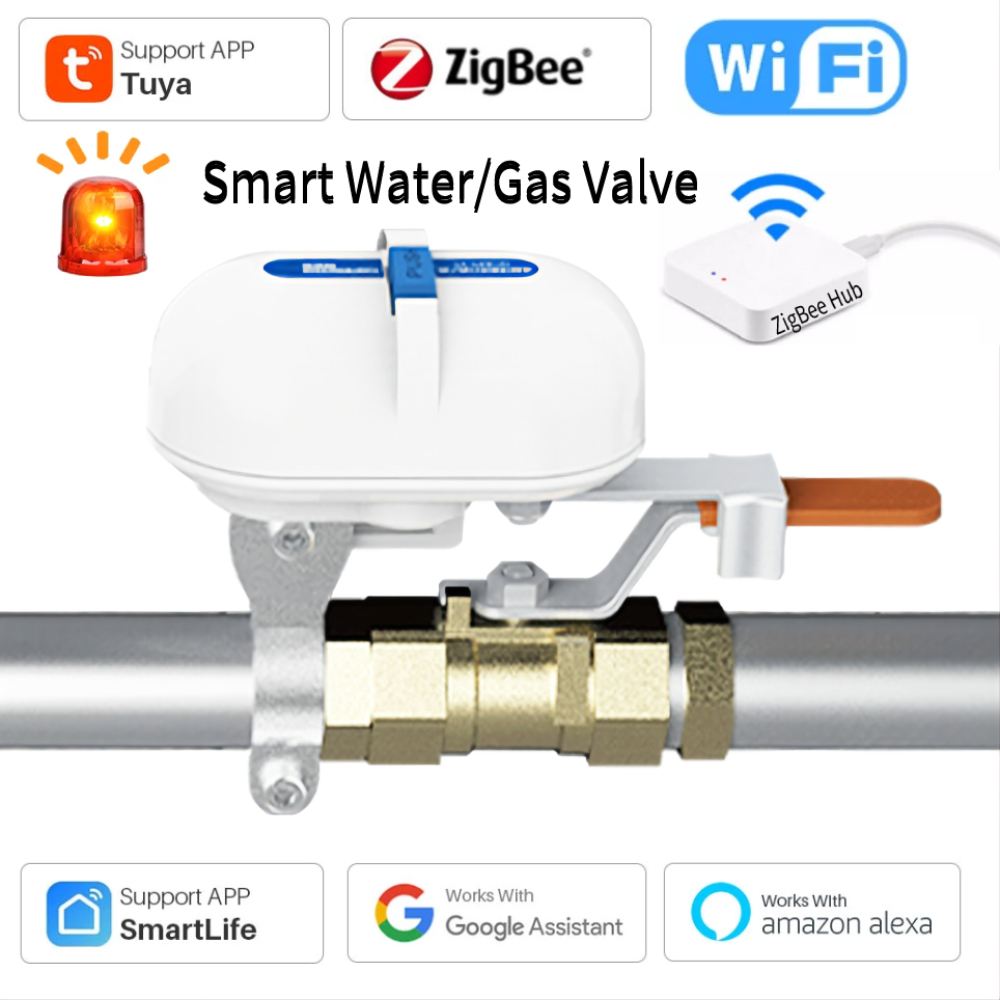 Smart Home Voice Assistant - Tuya-庭用のコネクテッドホーム蛇口,Wi-Fi,Zigbee,タイマー,音声制御,コネクテッドハウス用