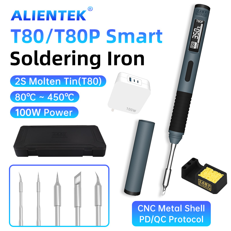 Smart Home Interior - ALIENTEK T80 スマートはんだごて PD 100 ワット調整可能な一定温度ポータブル