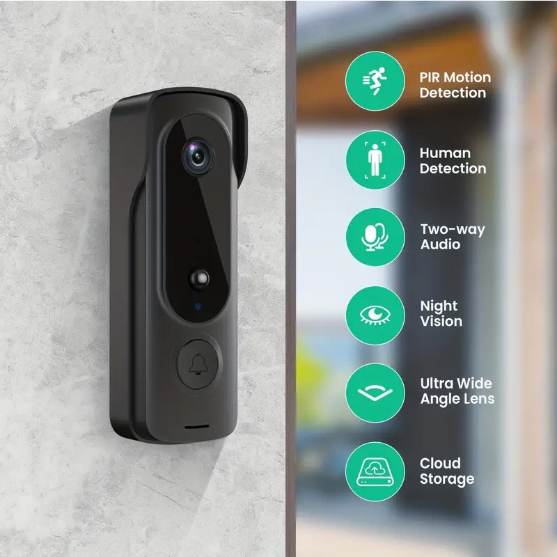Smart Home Video Doorphone Ezviz - 屋外ワイヤレスドアベル ソーラーカバー 1080P ビデオインターホン 双方向音声 モーション検知