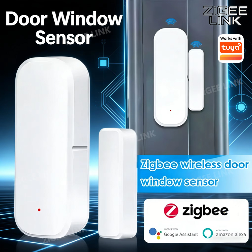 Wireless Door Sensor - ZigBee ワイヤレスドアウィンドウセンサースマートホーム磁気セキュリティアラームアプリ通知音声制御 Tuya Alexa Google ホーム用