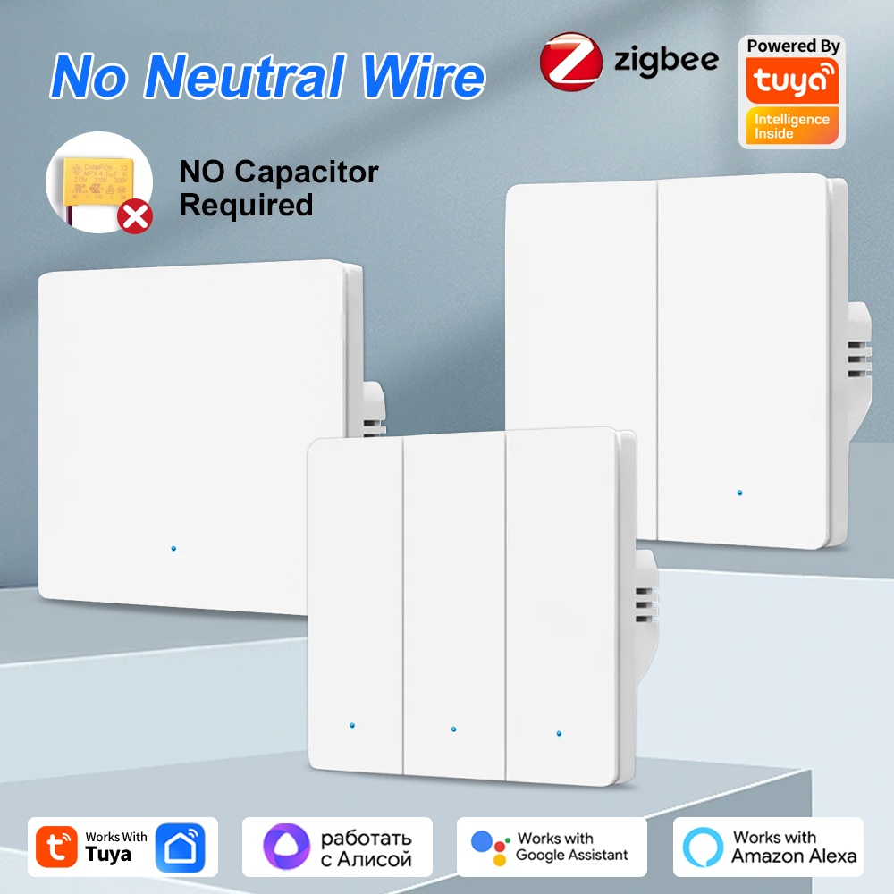 Smart Home Button - スマートライフ ZigBee プッシュボタンスイッチ 1/2/3連 壁掛け照明スイッチ Tuyaアプリ
