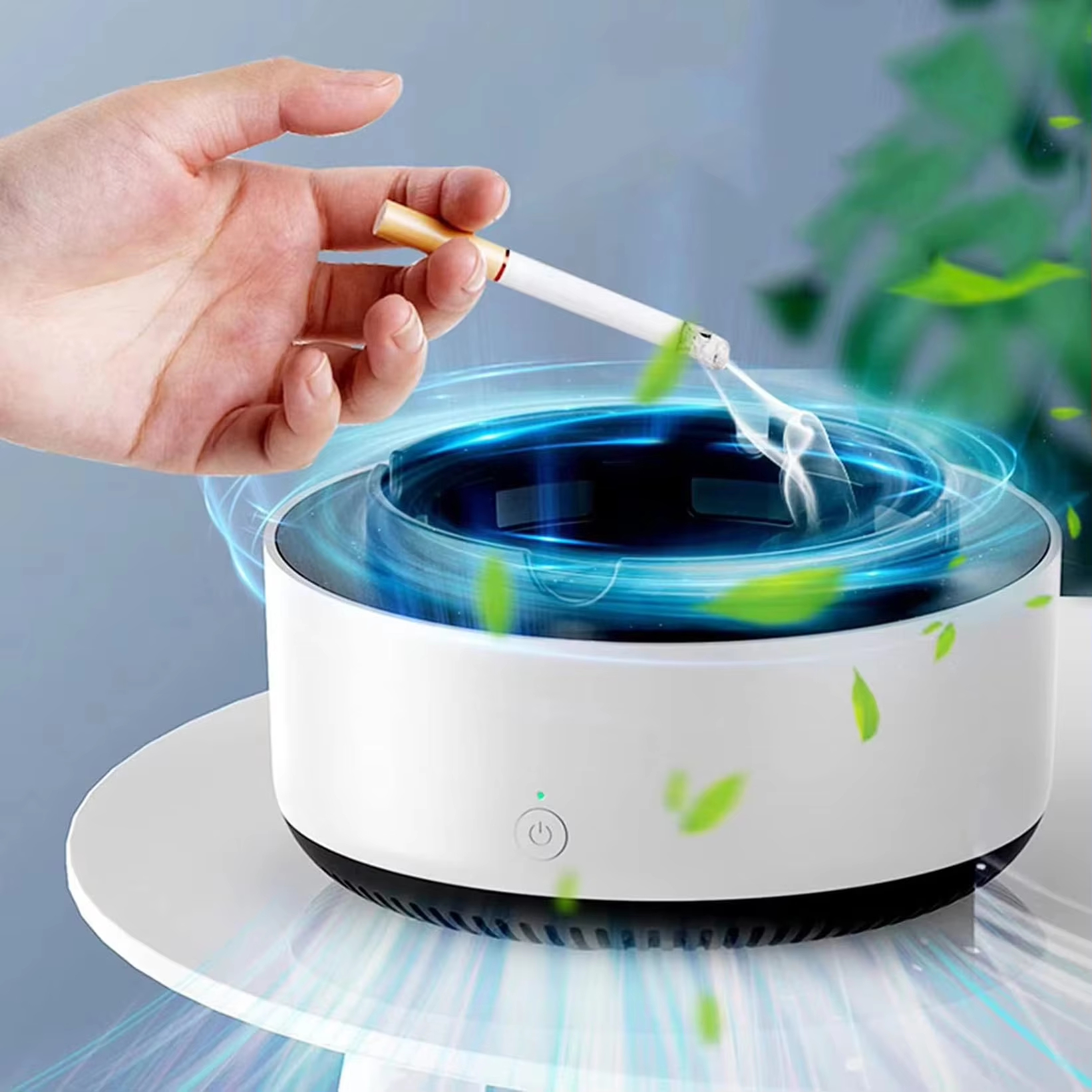 Smart Home Interior - スマート灰皿空気清浄機、副流煙の臭いを除去、家庭、オフィス、車用のポータブルデスクトップ消臭ガジェット
