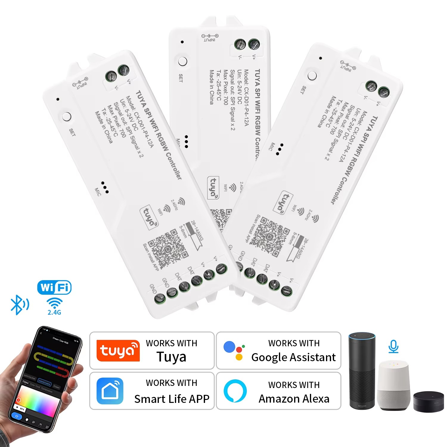 Wifi Led Dimmer - Tuya Wifi LED SPI RGBIC RGBWICコントローラー