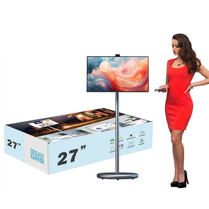 Smart Home Display - スマートポータブルTVディスプレイモバイルLCDデジタル信号ディスプレイスタンド付きバッテリー電源モバイルAndroid TV
