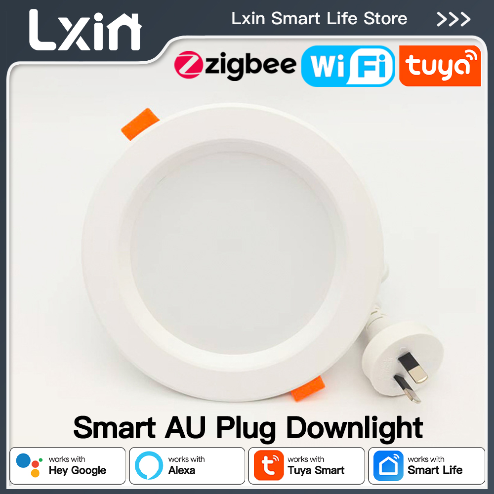 Wifi Led Dimmer - Lxin tuya AUプラグダウンライトWIFI、スマートLED調光スポットライト、2700-6500k RGBCWカラー天井照明、音声Alexa Google Home対応