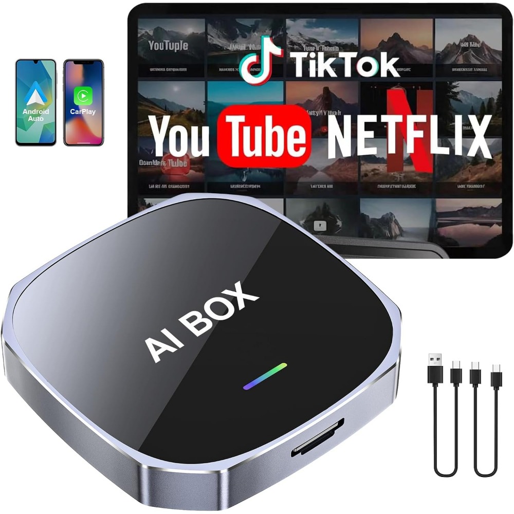 Smart Home For Living - ワイヤレスCarPlay＆Android Autoアダプター、Netflix/YouTubeストリーミング、プラグアンドプレイ、有線CarPlay/自動車用CarPlayドングル