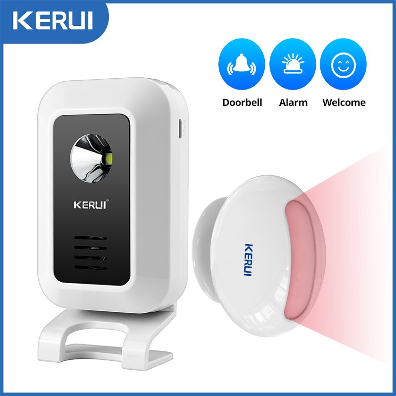 Wireless Door Sensor - Kerui m7モーションセンサーセキュリティアラーム32曲ドアベルチャイムワイヤレススマートホームledナイトライトドア窓店店