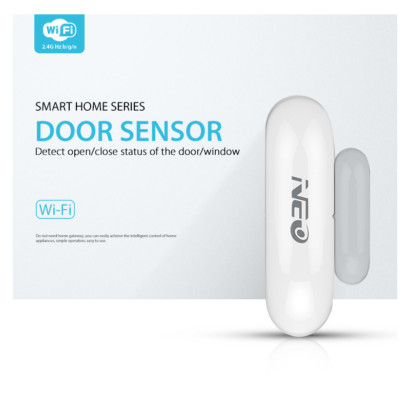 Wireless Door Sensor - Tuya WiFi ドア&窓センサー インテリジェントワイヤレスドア磁気検出器 アラーム開閉状態を検出 小型でコンパクト