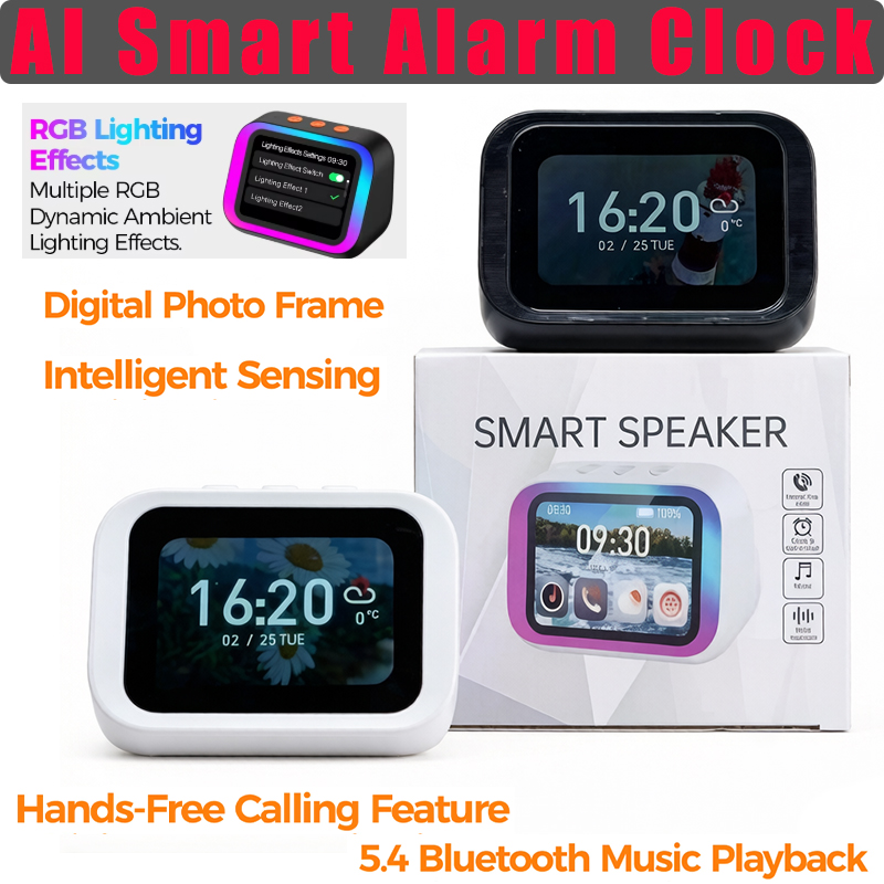 Smart Home Voice Assistant - AI Bluetoothスピーカー 5.4 AI音声アシスタント HDタッチスクリーンディスプレイ 電子アルバム