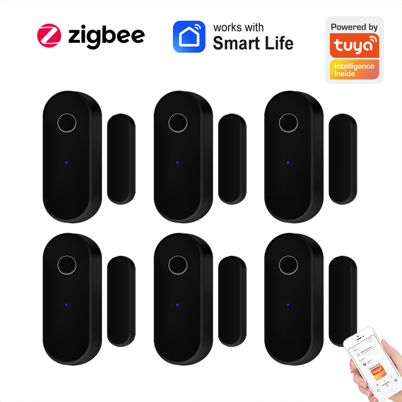 Smart Home Full System - Tuya スマート Zigbee ドアセンサードア窓開閉検出器ブラックスマートホームセキュリティシステムゲートウェイスマートライフアプリと連携