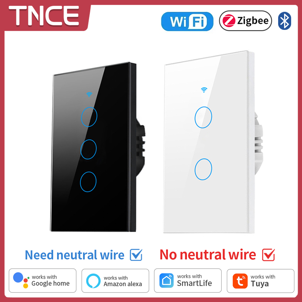 Smart Home Button - Tnce-WiFi, Zigbee,インテリジェントタッチウォールスイッチ,中性線は不要,Alexa,GoogleHomeと互換性があります