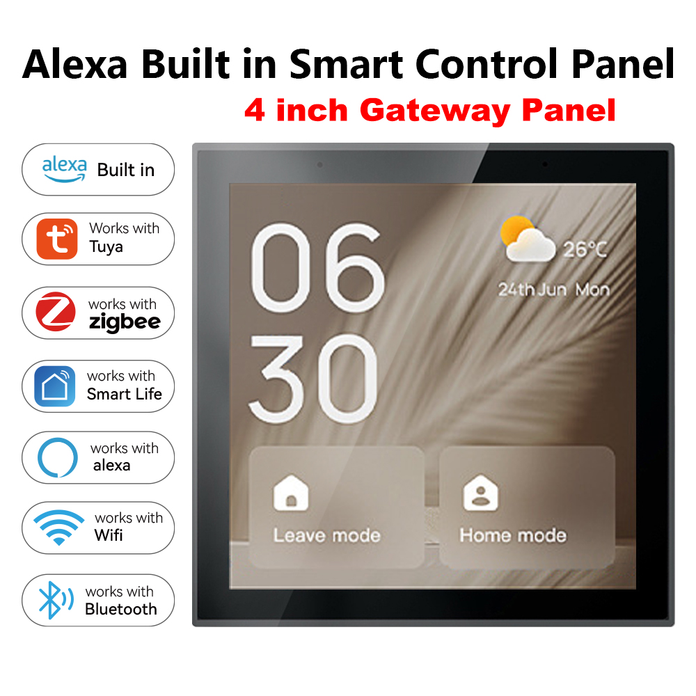 Smart Home Voice Assistant - 2026 ゴールデンセキュリティ TPP01 4インチスマートホームオートメーションコントロールパネルゲートウェイ（Alexa音声コントロール、Googleアシスタント内蔵）