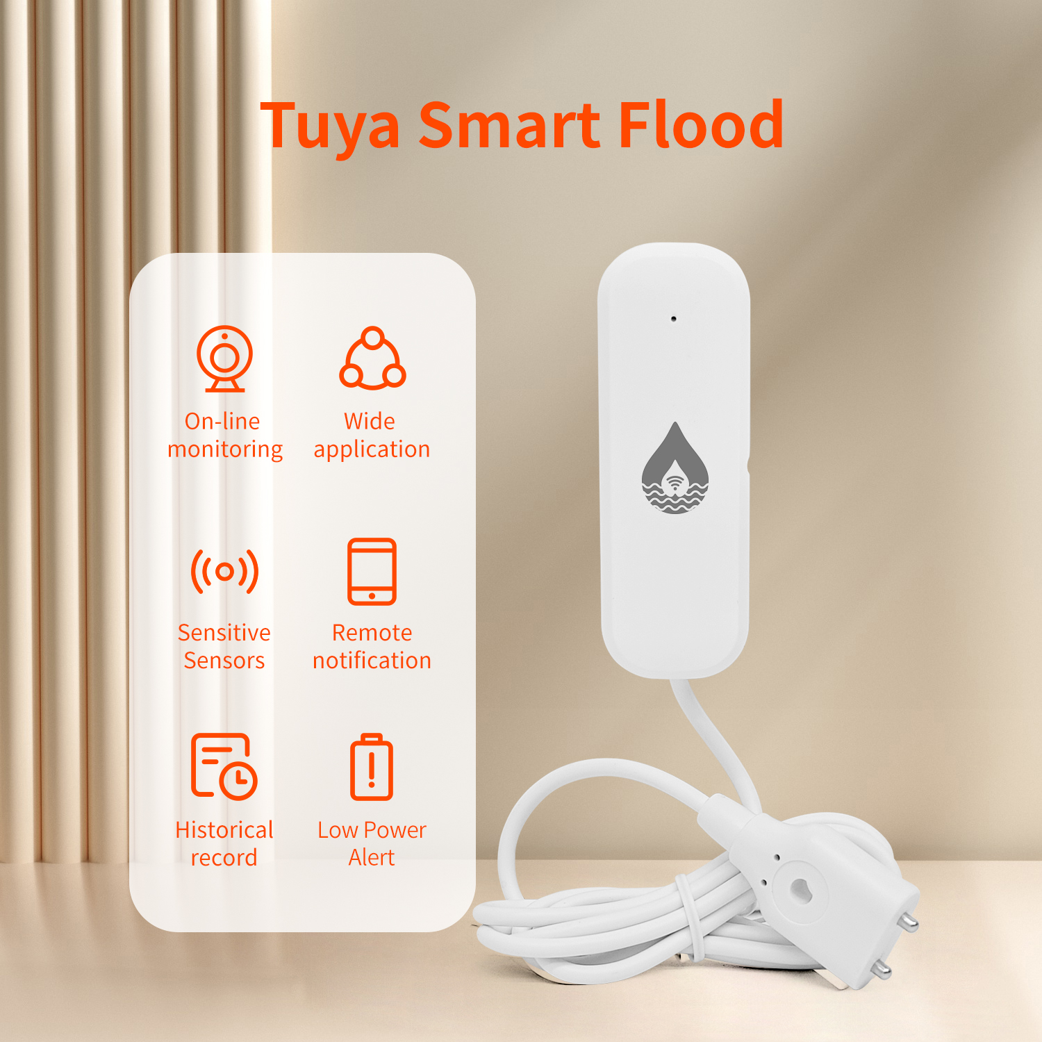 Wifi Water Sensor - YFK Tuya WiFi 水漏れセンサー 洪水水漏れ警報器 スマートホームオートメーション