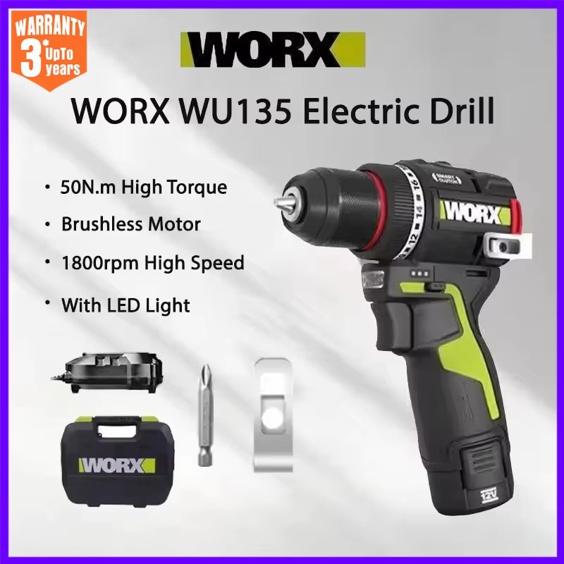 Smart Home Interior - WORX WU135 コードレス電気ドリル 12V 50Nm 1800rpm