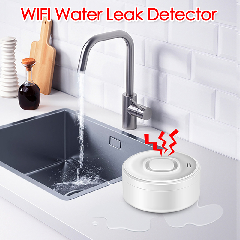 Wifi Water Sensor - スマートWIFI水漏れ検知器 100dB大音量アラーム リモートリアルタイムAPPアラート ワイヤレスステレオセンサー Alexa Google対応