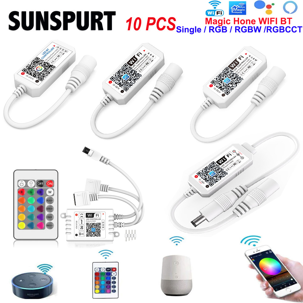 Wifi Led Dimmer - 魔法の家のDC5V 12v 24v bluetooth互換性のあるワイヤレス無線lanコントローラ、rgb/rgbw ir rf