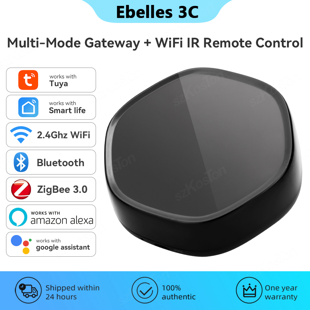 Smart Home Voice Assistant - Tuya-ホームマルチモードゲートウェイハブ,irリモートコントロール付き,zigbeeゲートウェイ,Bluetoothメッシュ,スマートライフアプリ,alexaGoogleの音声制御