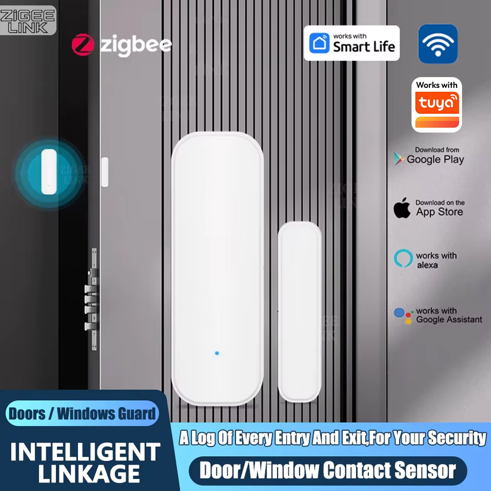 Wireless Door Sensor - ZigBee ドアウィンドウセンサー ワイヤレス磁気警報器 ホームセキュリティ盗難防止アプリ制御 Tuya Alexa