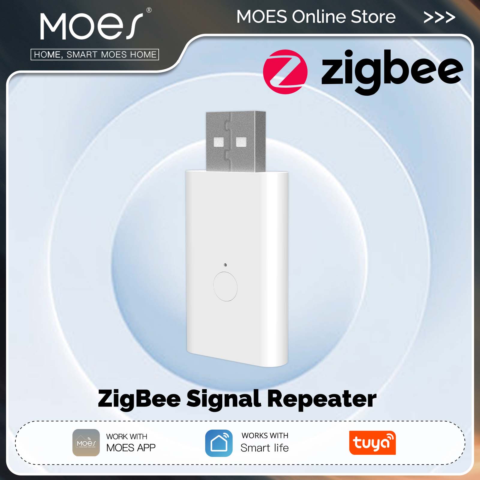 Smart Home Moes - MOES Tuya ZigBee3.0 信号リピーター アンプ USB