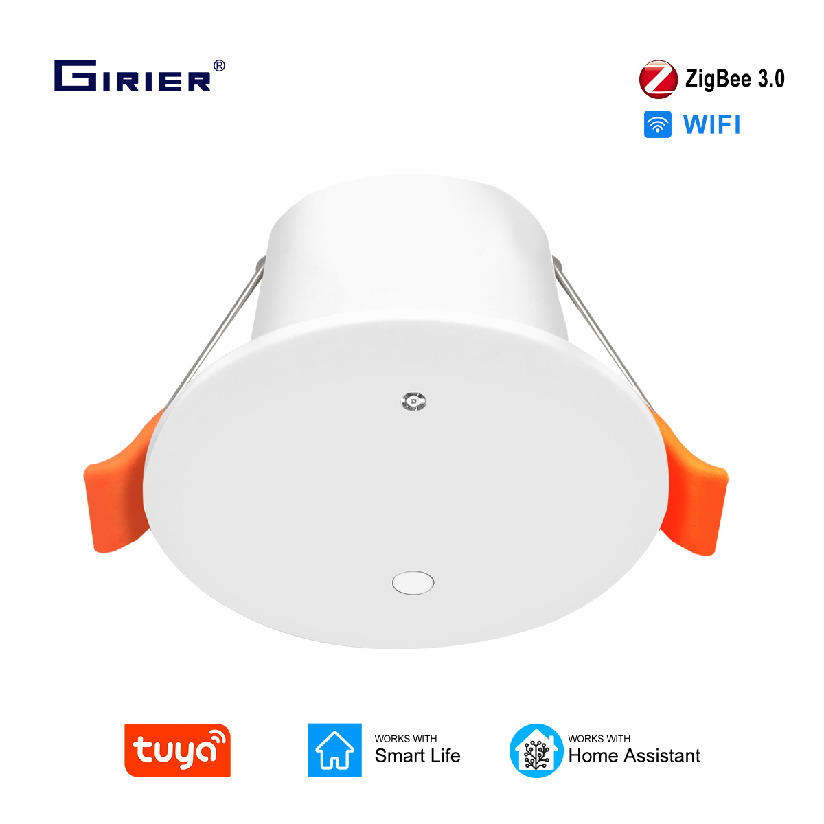 Zigbee Motion Sensor - GIRIER Tuya ZigBee 人感センサー 天井取り付け型スマートモーションセンサー 光検出器付き