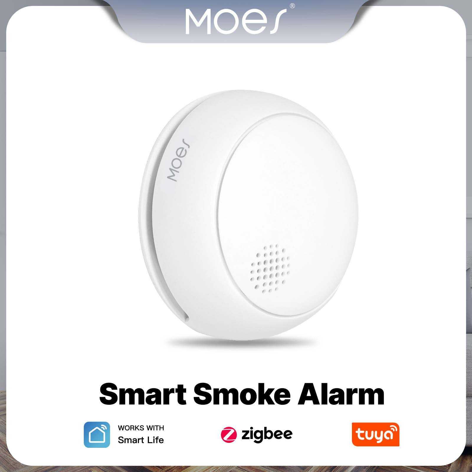 Smart Home News - MOES ZigBee スマート煙警報器 ワイヤレス火災 85dB サウンドサイレンセンサー
