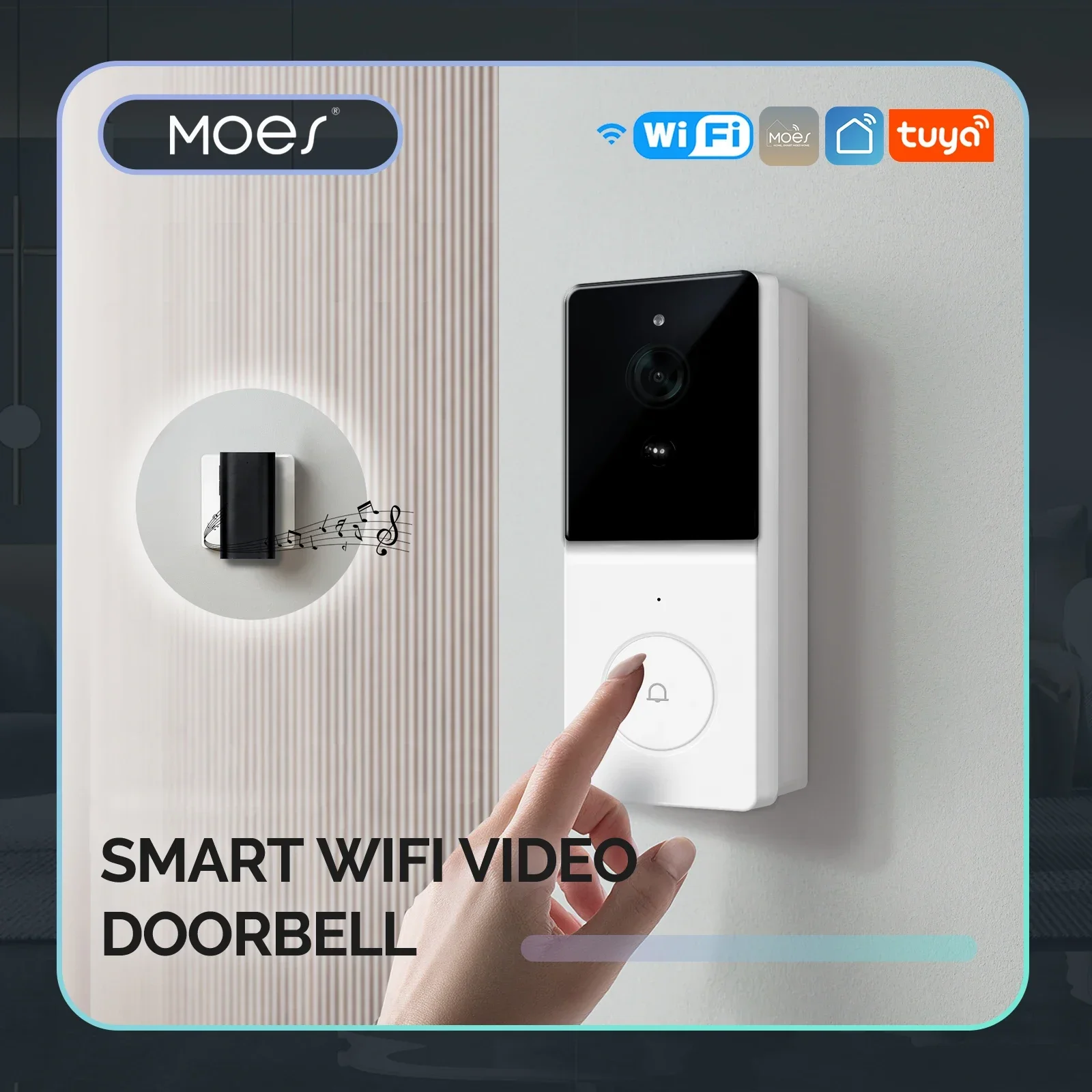 Smart Home Video Doorphone Ezviz - 2方向オーディオ,ナイトビジョン,ワイヤレスドア製品を備えたTuyaスマートドアベル