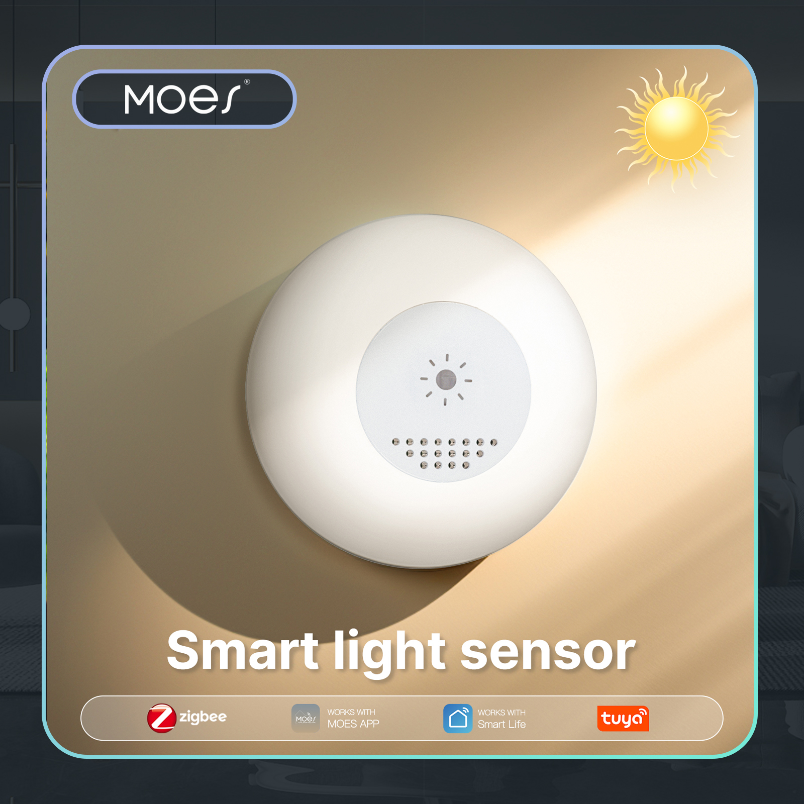 Moes-tuya zigbeeスマート光センサー、照度、明 - Smart Home Moes のレビューと価格