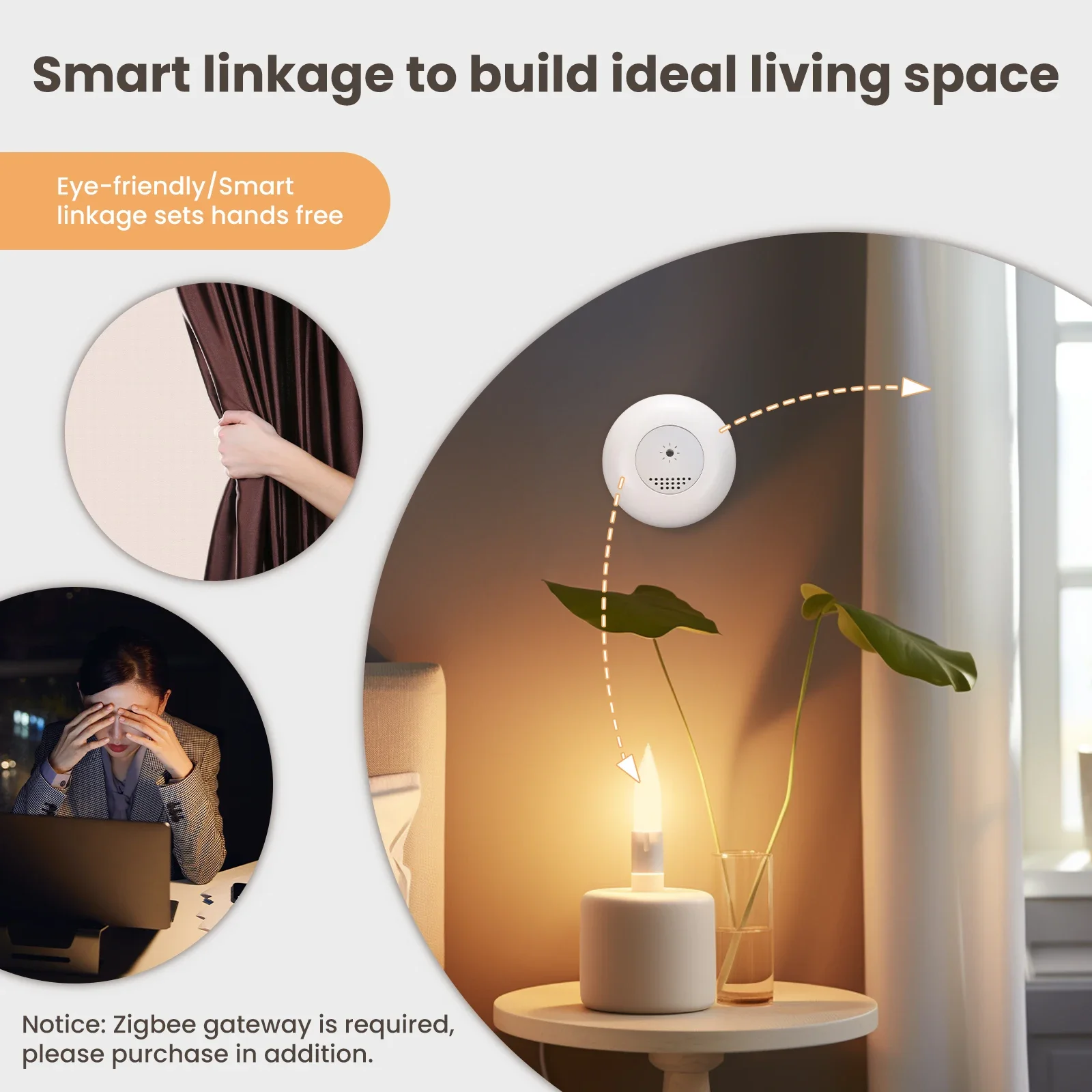 Moes-tuya zigbeeスマート光センサー、照度、明 - Smart Home Moes のレビューと価格