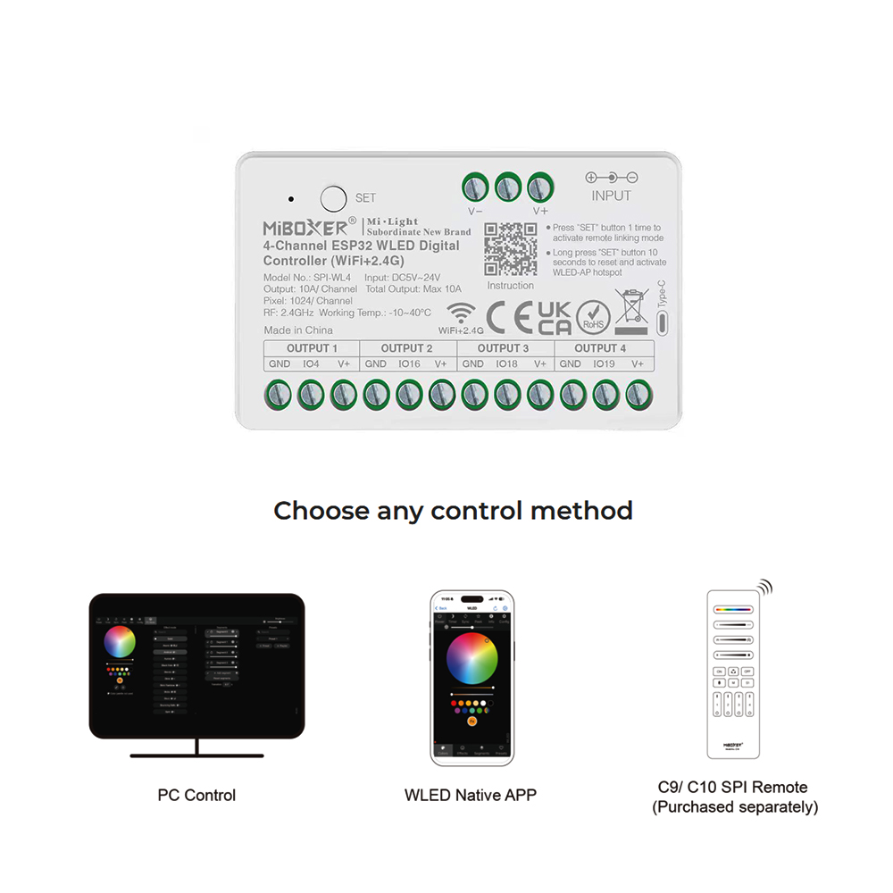 Miboxer SPIW5-4 5in1 SPI LED コ - Wifi Led Dimmer のレビューと価格