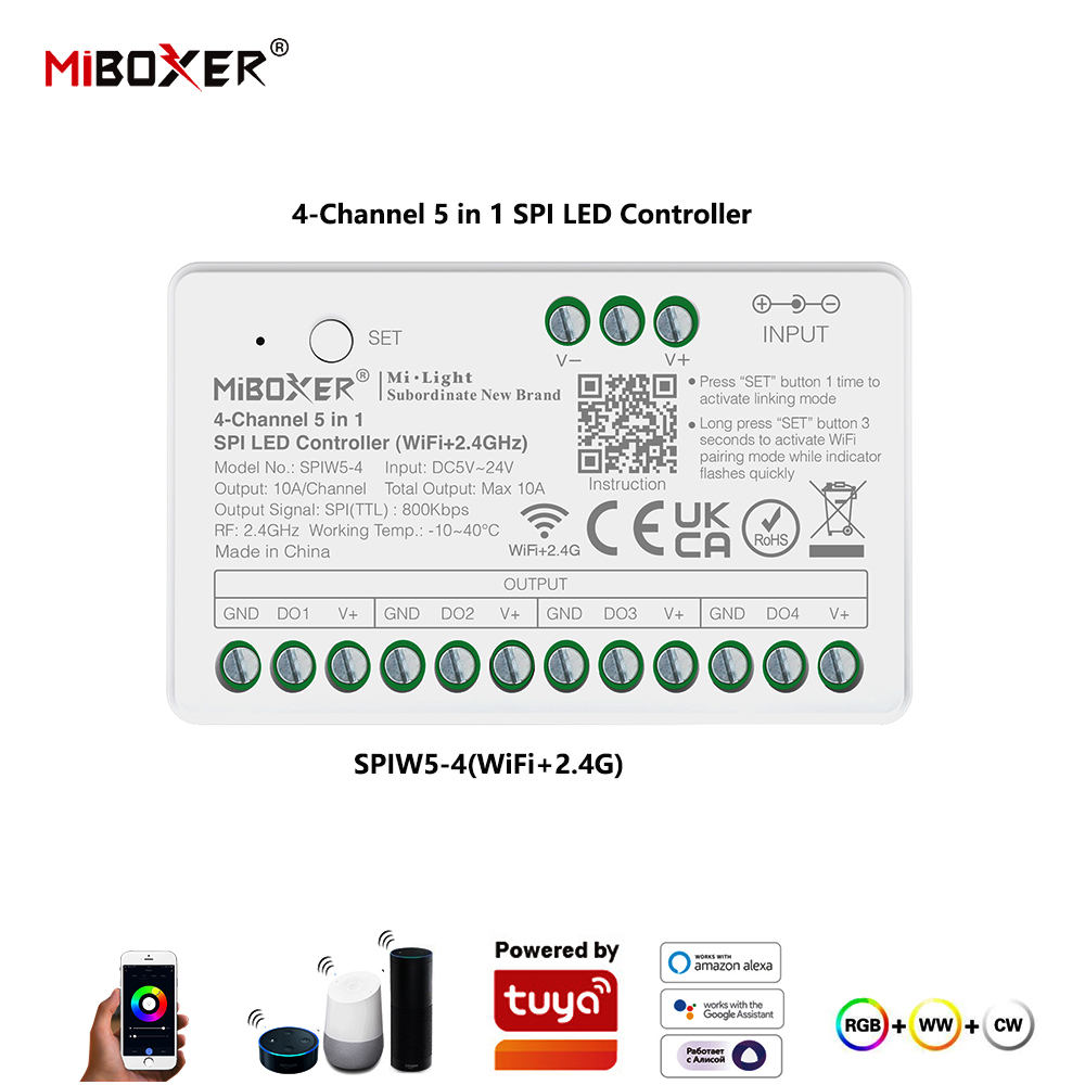 Miboxer SPIW5-4 5in1 SPI LED コ - Wifi Led Dimmer のレビューと価格