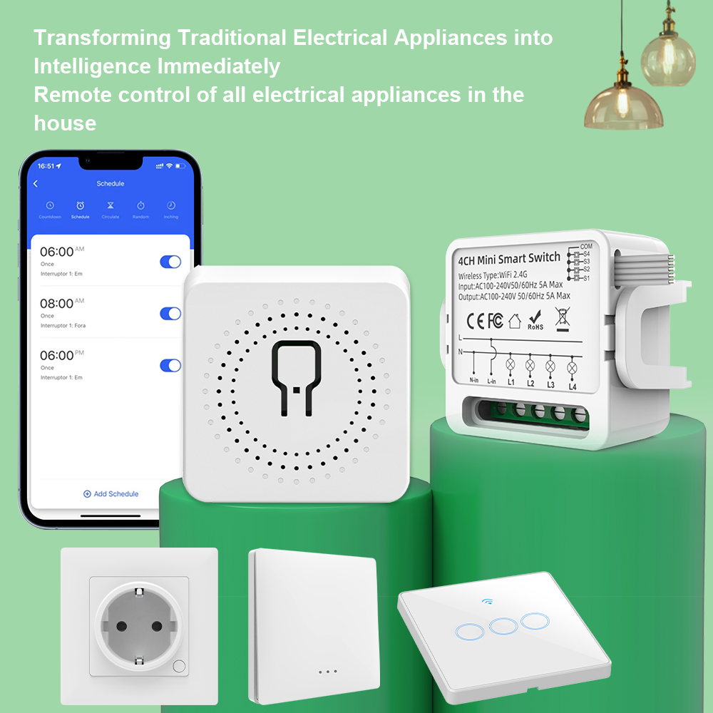 Tuya WiFiスマートスイッチ 1/2/3/4連 4方向 - Smart Home Voice Assistant のレビューと価格
