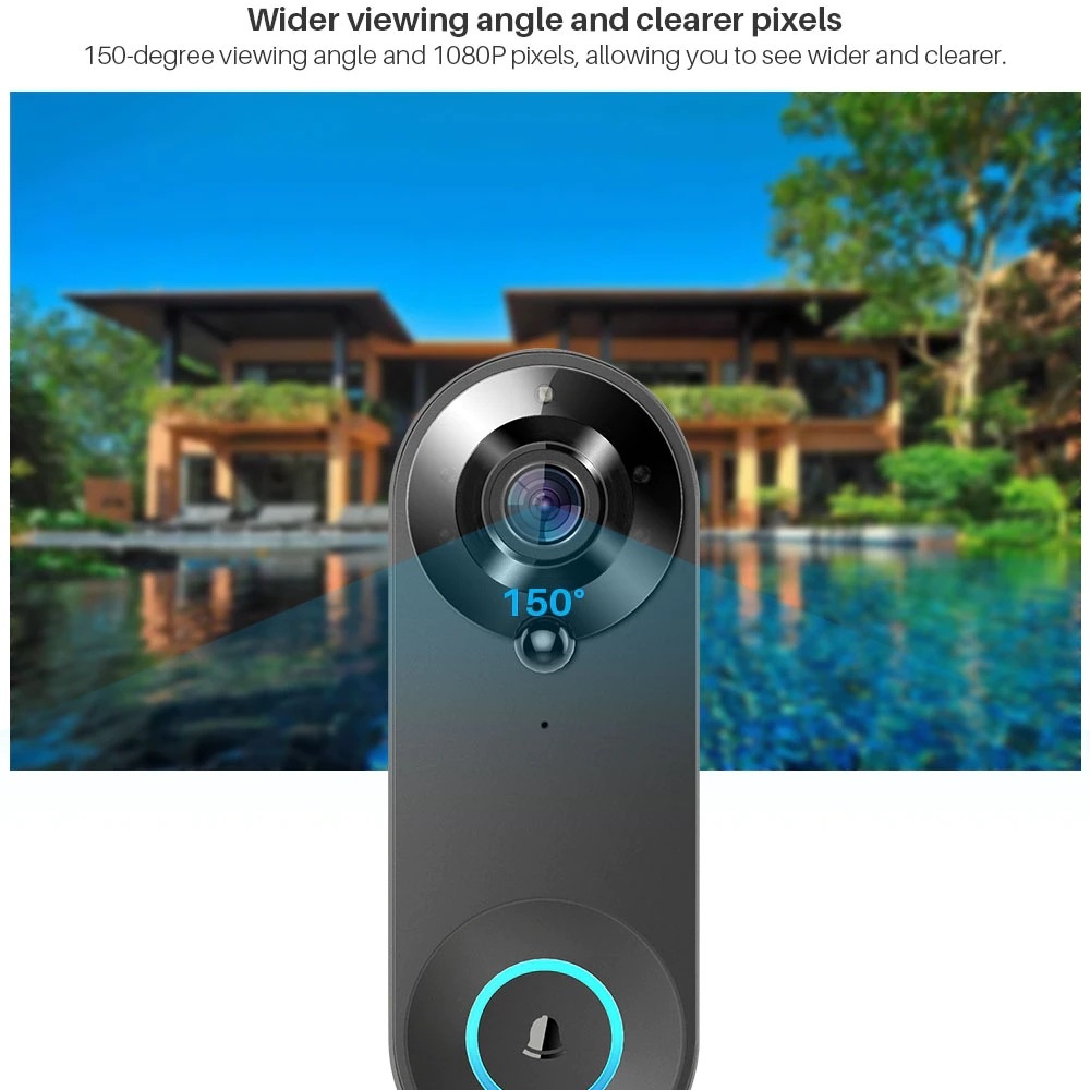 Tuya 1080P ワイヤレス WIFI ドアベルビデオイ - Smart Home Video Doorphone Ezviz のレビューと価格