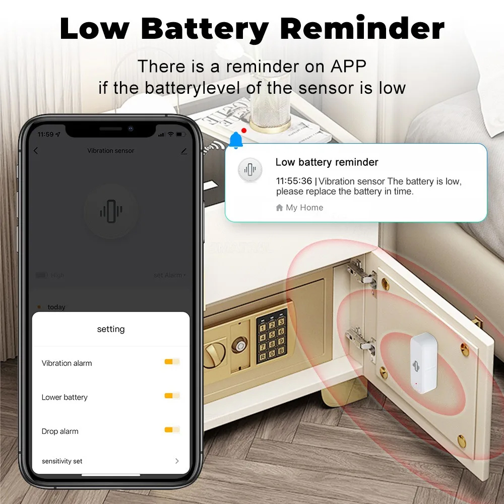 スマート振動センサー ZigBee センサーモニター アプリ - Zigbee Motion Sensor のレビューと価格