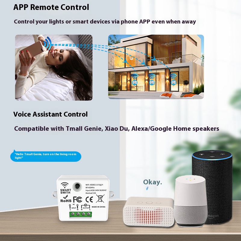 Tuya スマートスイッチオフデバイスは、ワイヤレスタッチ、 - Smart Home Full System のレビューと価格