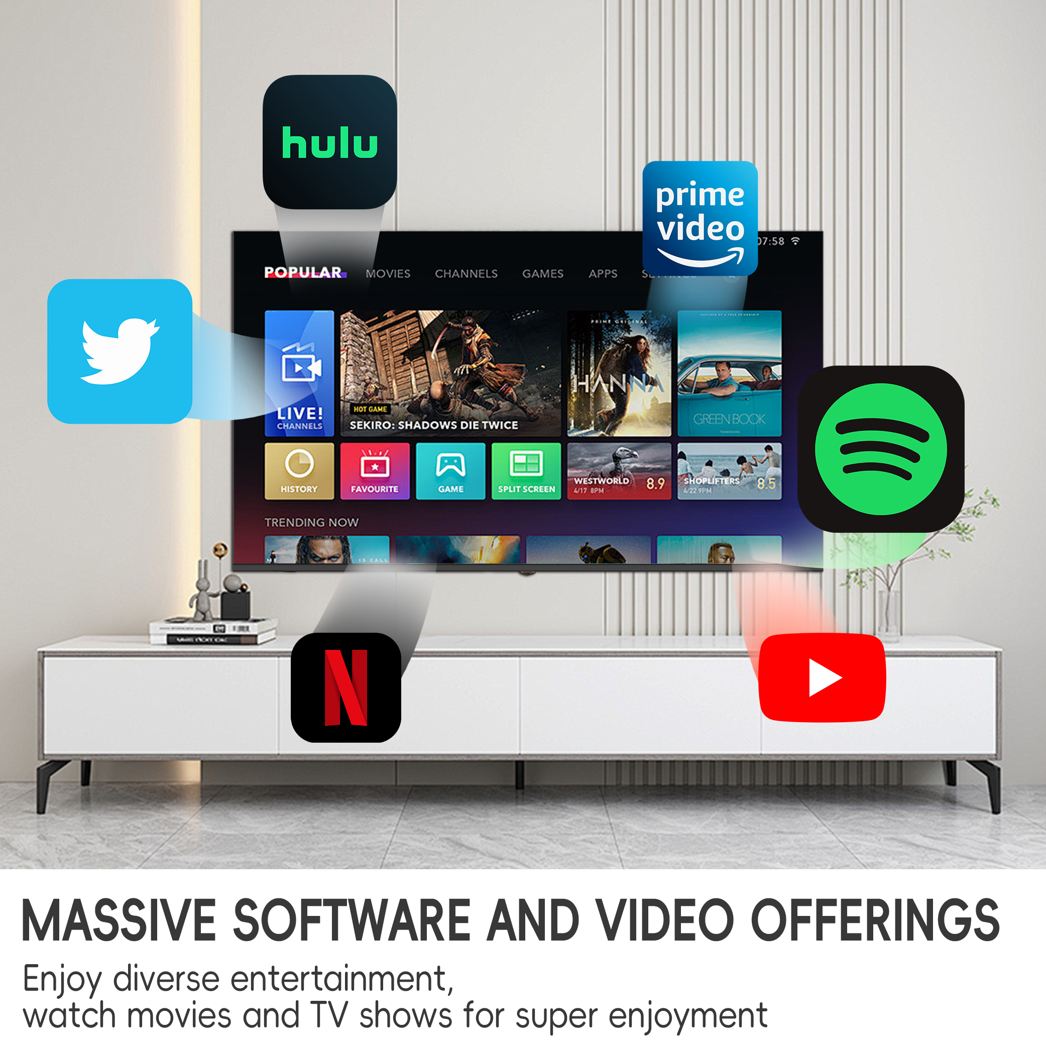 QLED 4K スマートテレビ Android 11 グロー - Smart Home Certification のレビューと価格
