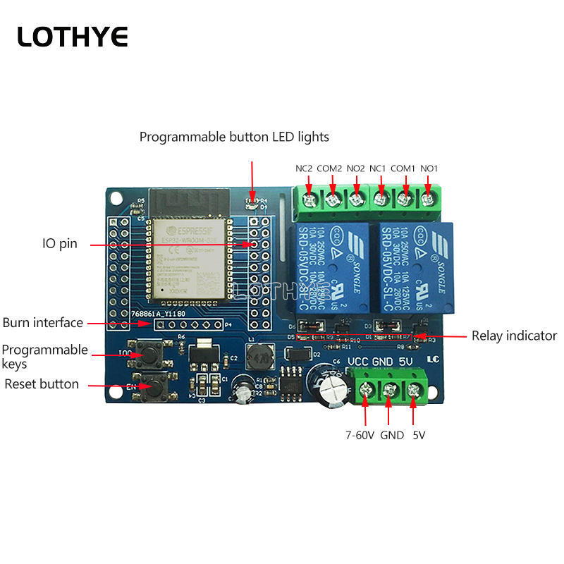 デュアルチャンネルWifiリレーモジュール,bluetoot - Smart Home Esp32 のレビューと価格
