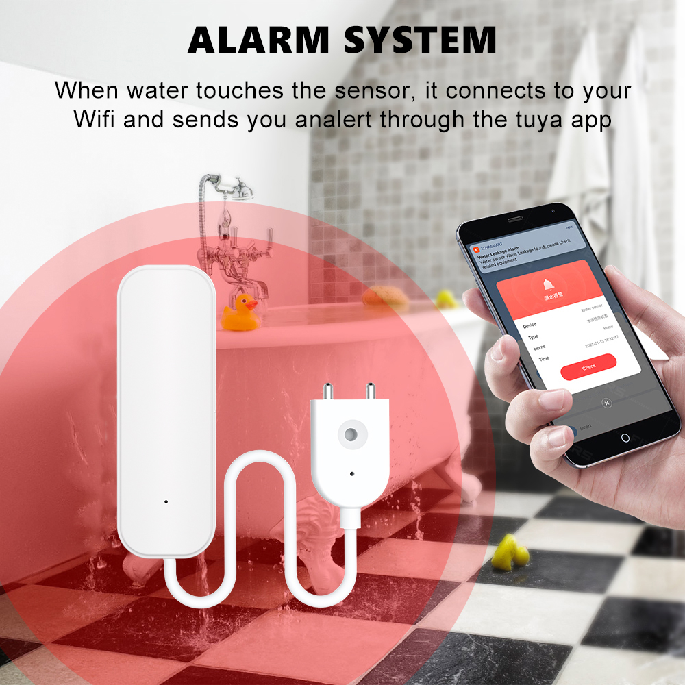 WiFi/Zigbee 水センサー Tuya 漏水警報洪水漏 - Wifi Water Sensor のレビューと価格