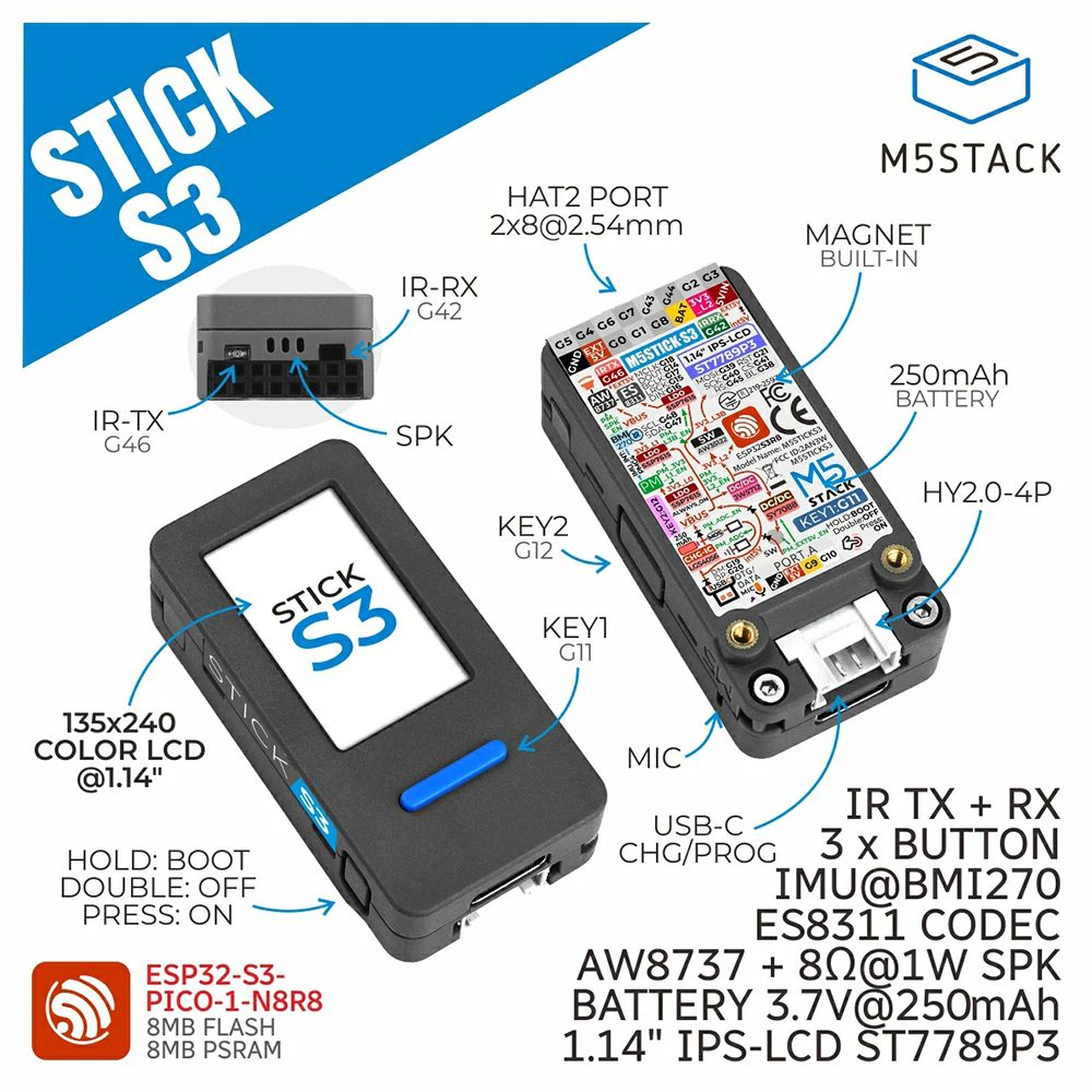 M5Stack M5StickS3 ESP32-S3 IoT - Smart Home Esp32 のレビューと価格