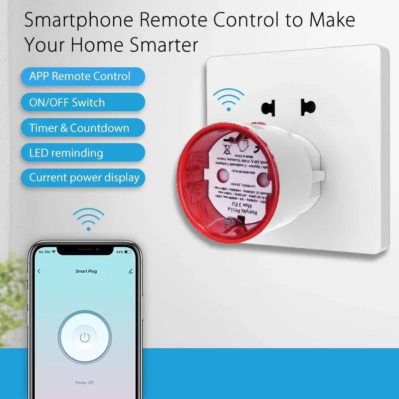 Tuya WiFi スマートプラグソケット EU 電力監視機 - Smart Home News のレビューと価格
