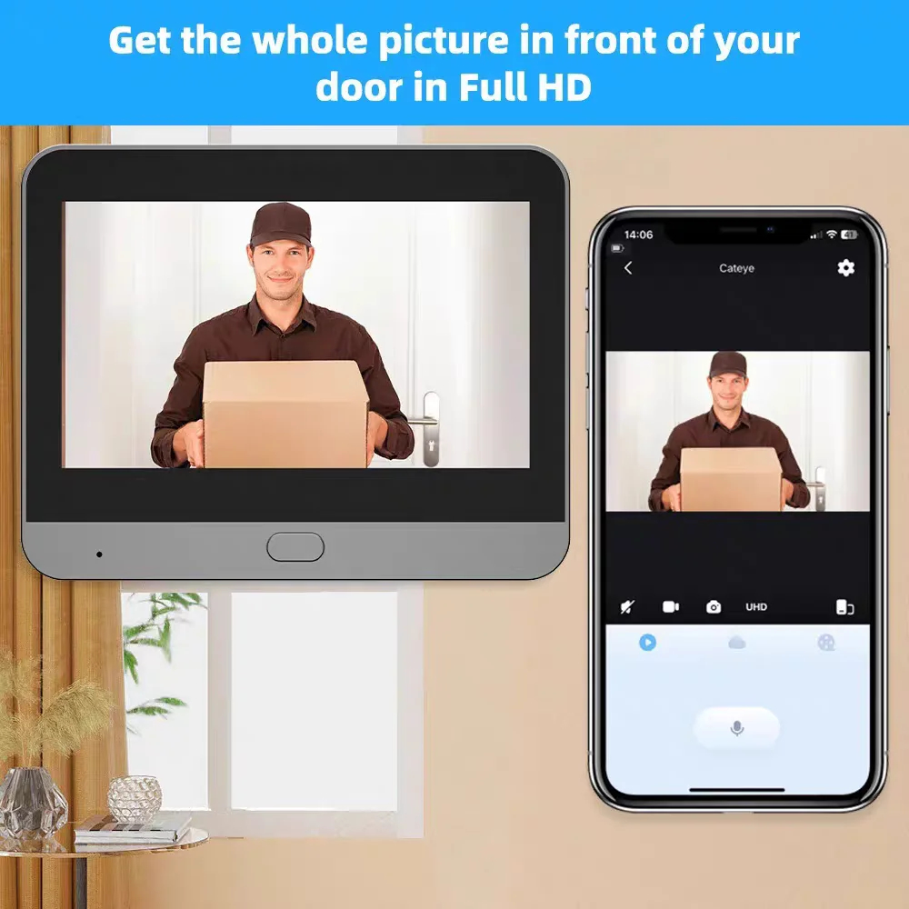 Tuya Smart 5MP ドア覗き穴カメラ、4.3インチ - Smart Home Video Doorphone Ezviz のレビューと価格