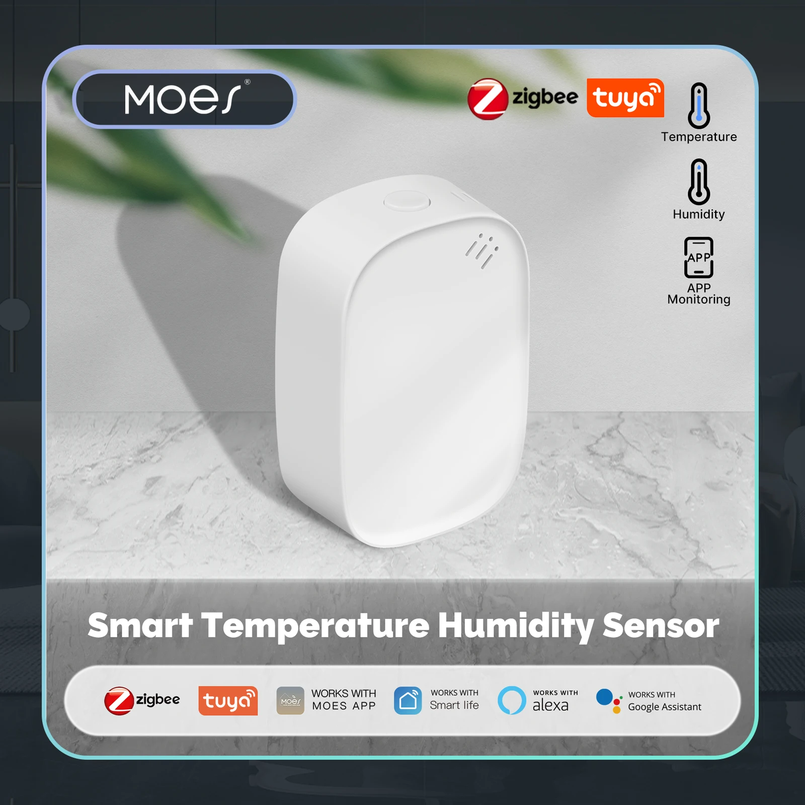 MOES Tuya Zigbee スマート温度湿度センサー室 - Smart Home News のレビューと価格